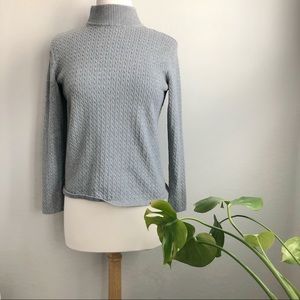 🦔 Grey Ribbed Turtleneck Sweater